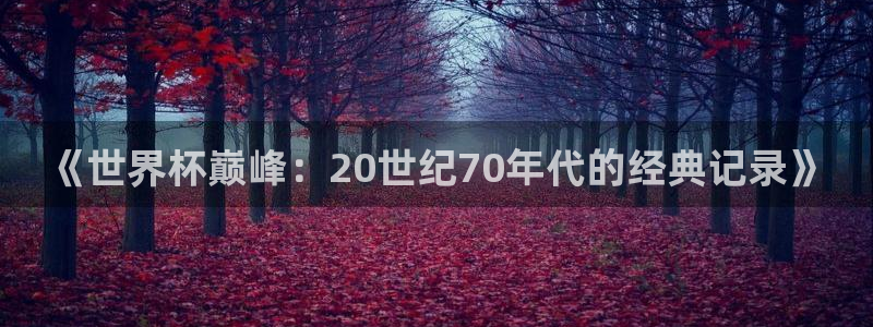 世预赛免费直播入口：《世界杯巅峰：20世纪70年代的经典记录》